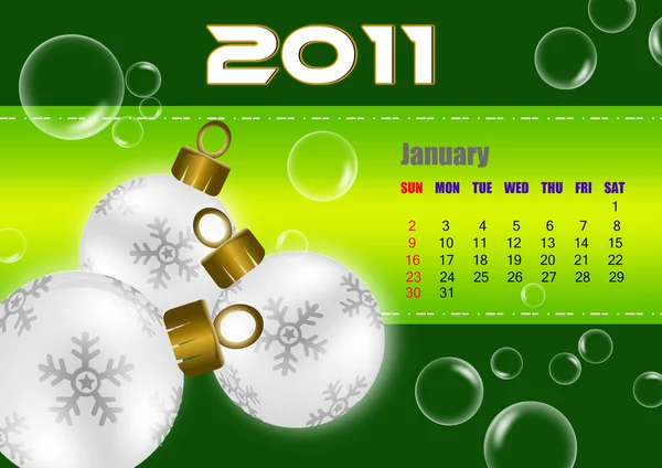 Januari 2011 kalender — Stockfoto