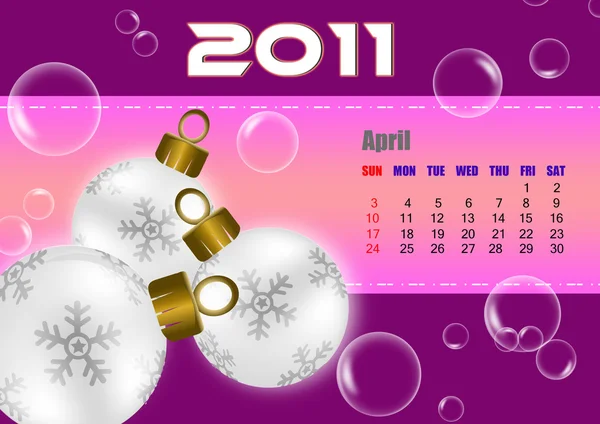 Aprile 2011 calendario — Foto Stock