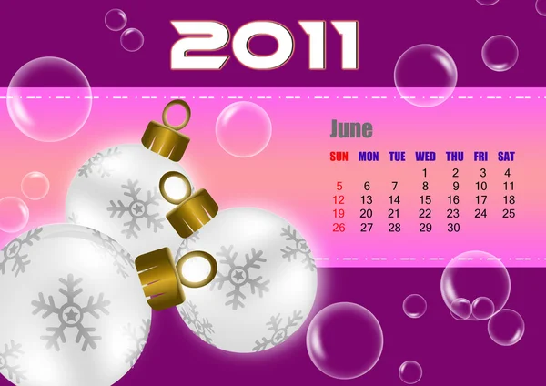 Juni 2011 kalender — Stockfoto