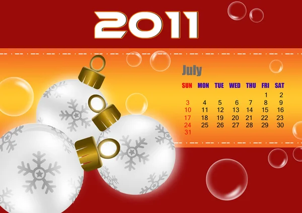 Juli 2011 Kalender — Stockfoto