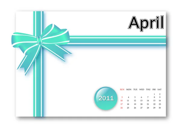 Kalendarz Kwiecień 2011 — Wektor stockowy