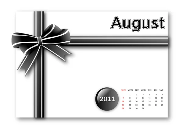 2011 年カレンダー 8 月 — ストックベクタ