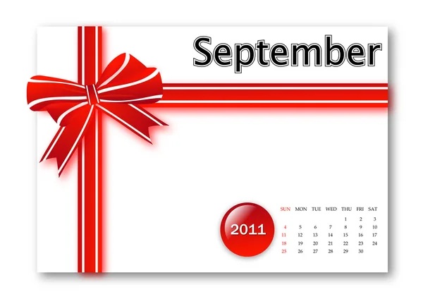 Calendario Septiembre 2011 — Archivo Imágenes Vectoriales