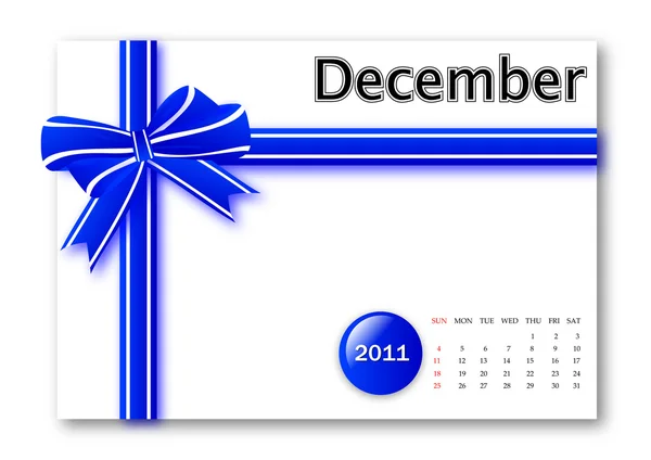 Декабрь 2011 календарь — стоковый вектор