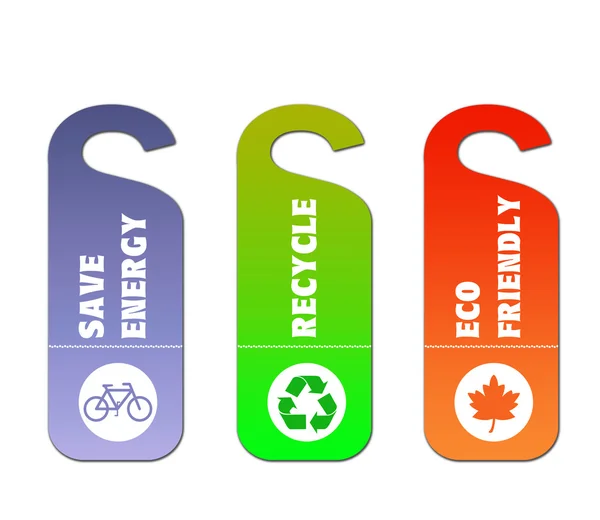 Recyklingu Tagów Dla Środowiska Projektu — Zdjęcie stockowe