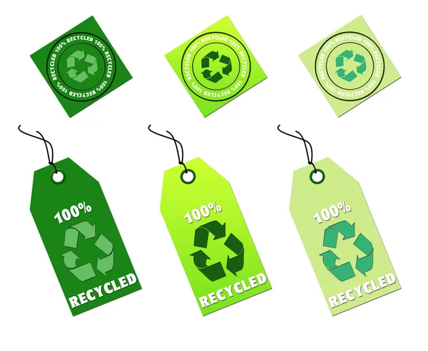 Återvinna Taggar för miljöplanering — Stockfoto