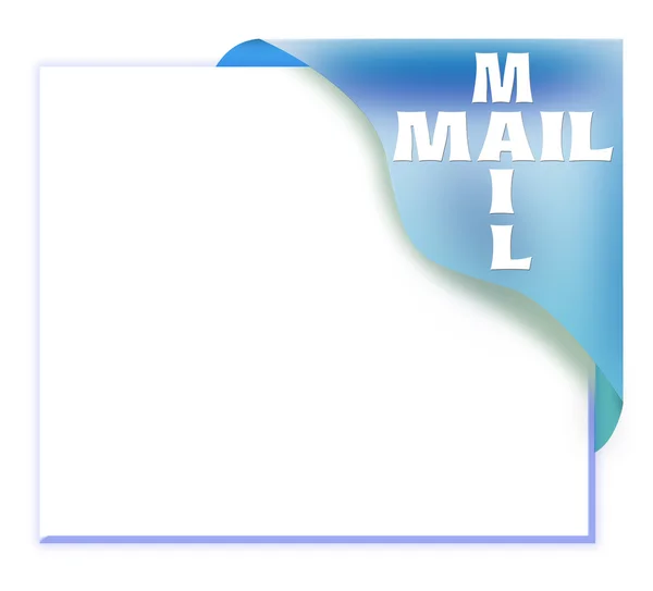Blue Corner Ribbon Mail Sign — Stock Photo, Image