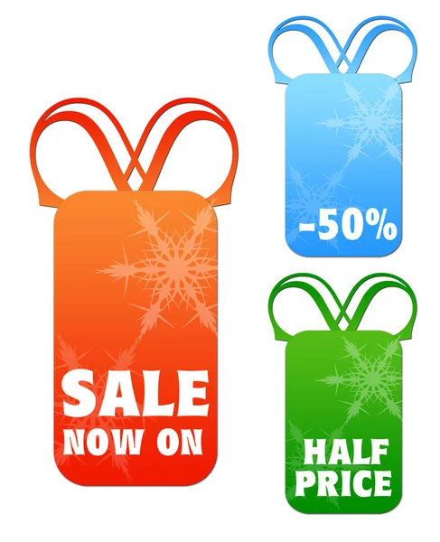 Hanging sale letter tags with clipping path — Stock Photo, Image