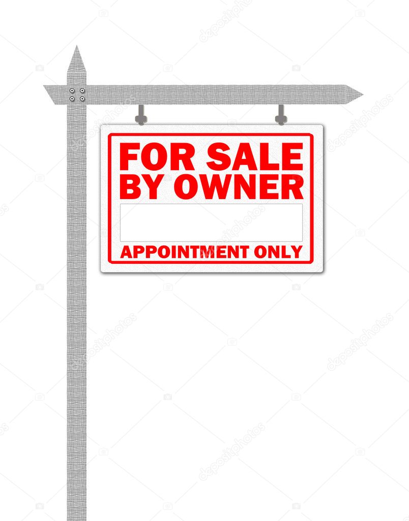 Real Estate For Sale Sign by owner, appointment only