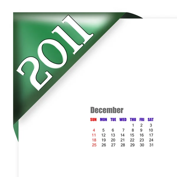 Grudnia 2011 Roku Kalendarzowego — Zdjęcie stockowe
