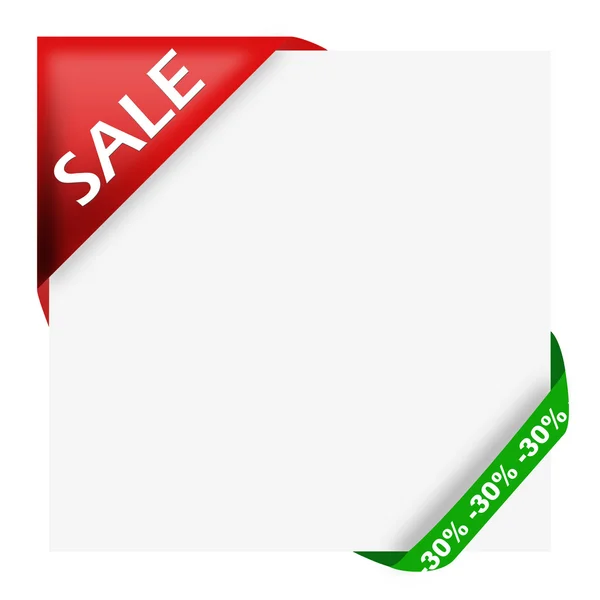 Red corner ribbon with sale sign — Stock Photo, Image