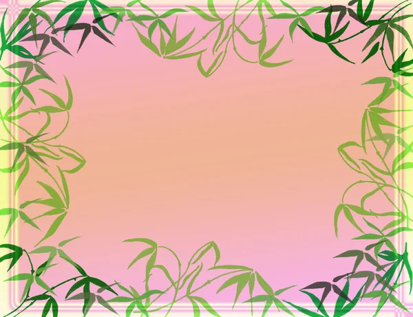 Счастливый бамбук листья рамки — стоковое фото
