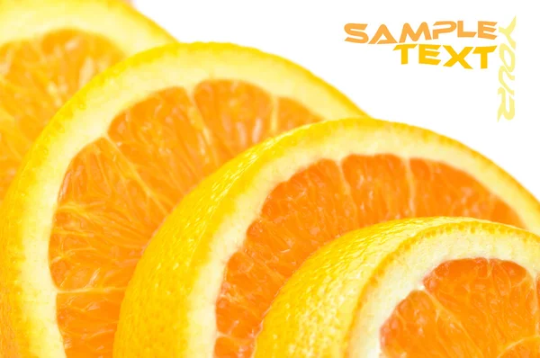 Szczegół soczysty kawałek pomarańczy — Zdjęcie stockowe