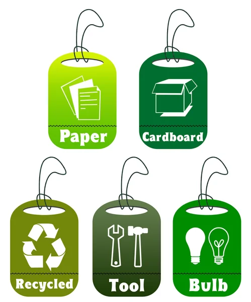 Ökologie und Recycling-Tags für Umweltdesign — Stockfoto