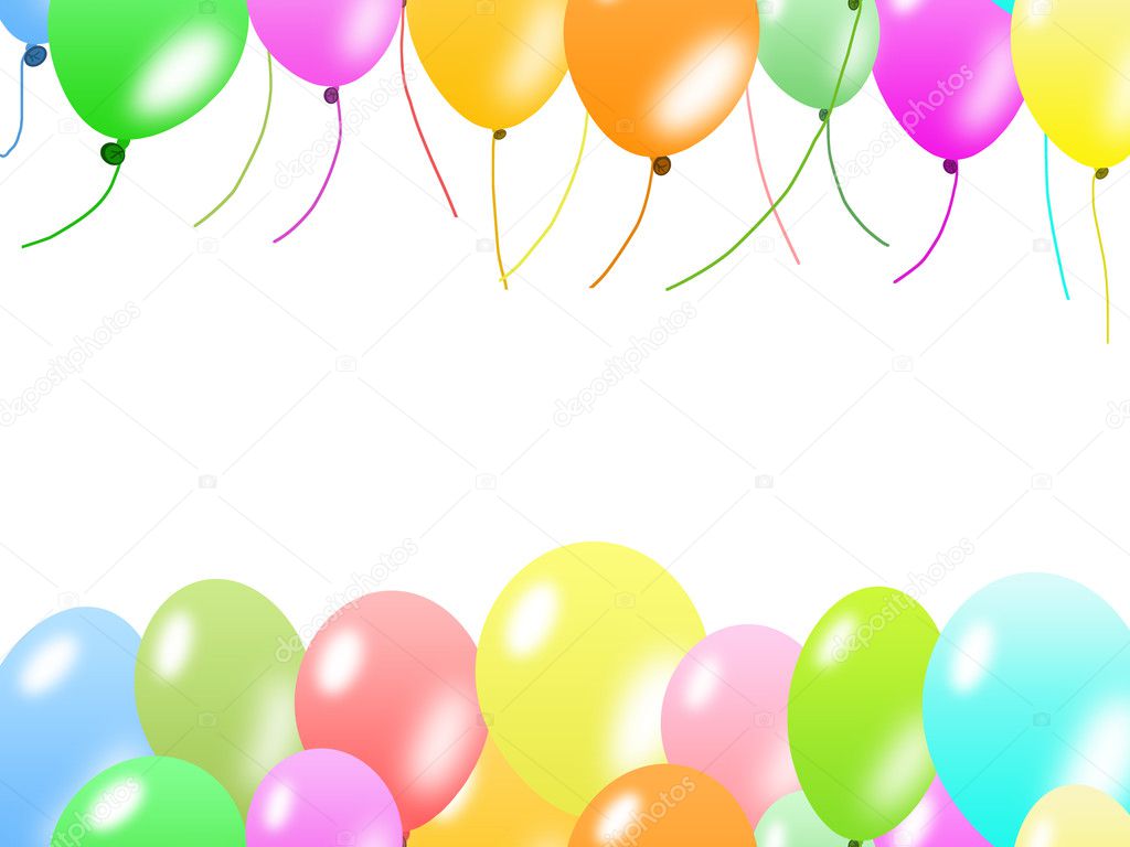 Colorful balloons border