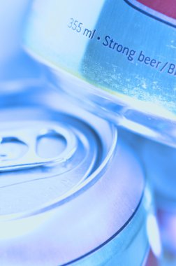 Be aware of knowing strong beer, with blue toned image clipart