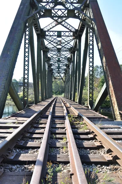 Nahaufnahme Eisenbahnbrücke — Stockfoto