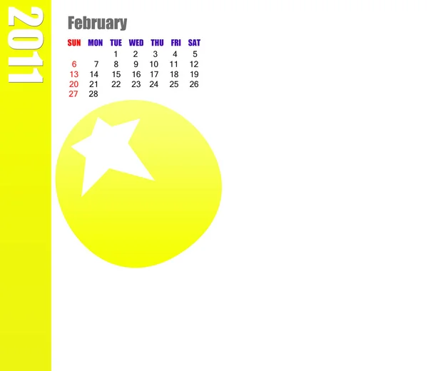 Února 2011 Kalendář — Stock fotografie