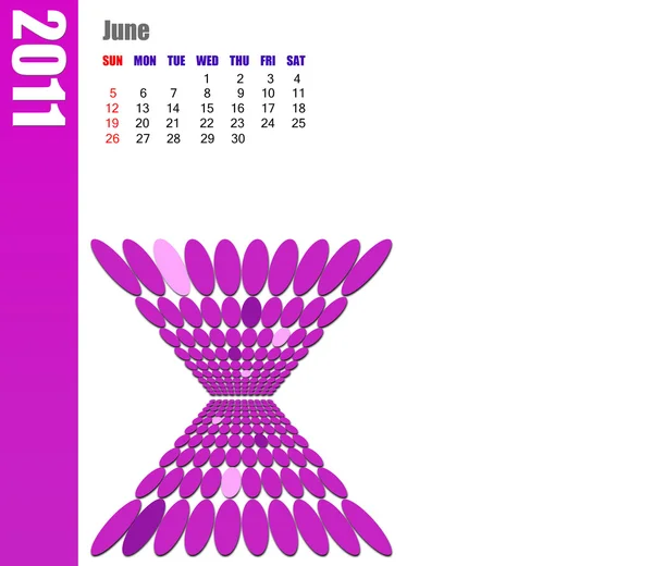 Juni 2011 Kalendern — Stockfoto