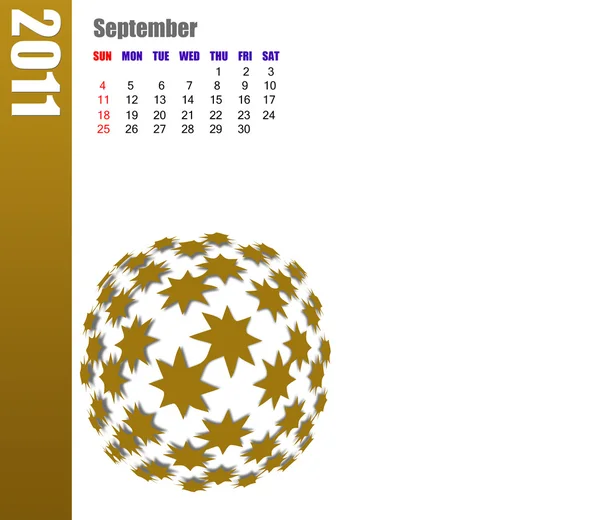 September 2011 Kalender — Stockfoto