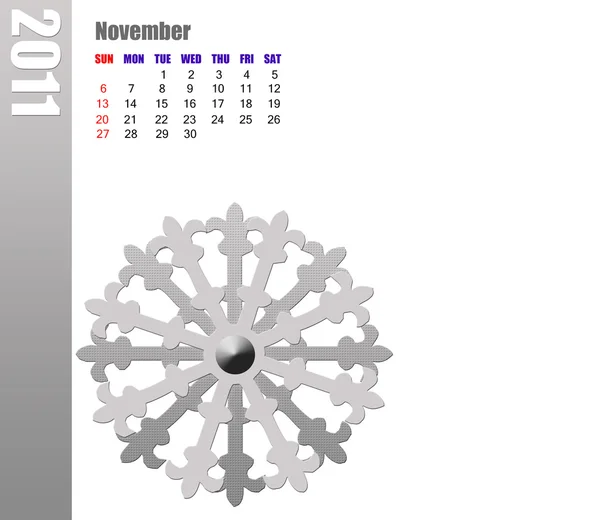 November Des Kalenders 2011 — Stockfoto