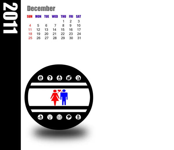 Prosince 2011 kalendář — Stock fotografie