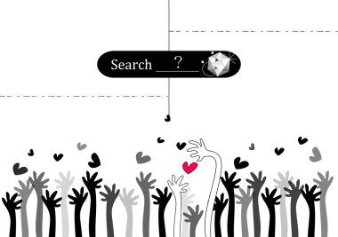 Everyone try to find their true love clipart