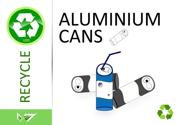 Por Favor Reciclar Latas Alumínio — Fotografia de Stock