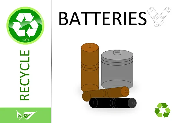 Por favor, recicle baterías — Foto de Stock