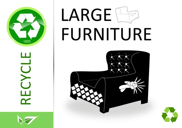Bitte große Möbel recyceln — Stockfoto