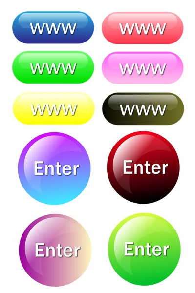 Minden weboldal színes gomb — Stock Fotó