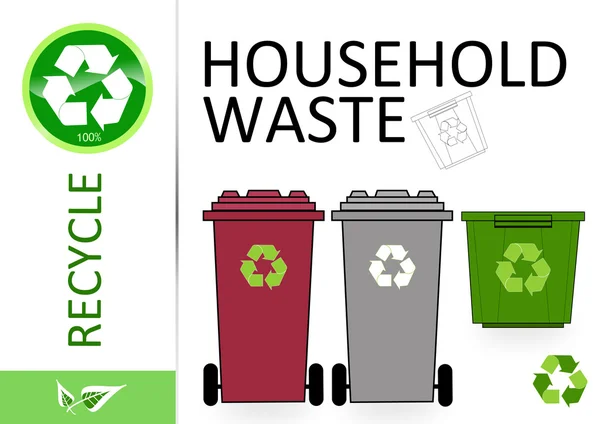Kérjük a háztartási hulladék újrahasznosítása — Stock Fotó