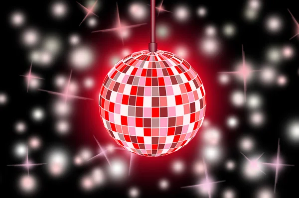 Abstracte Rode Disco Bal Achtergrond — Stockfoto