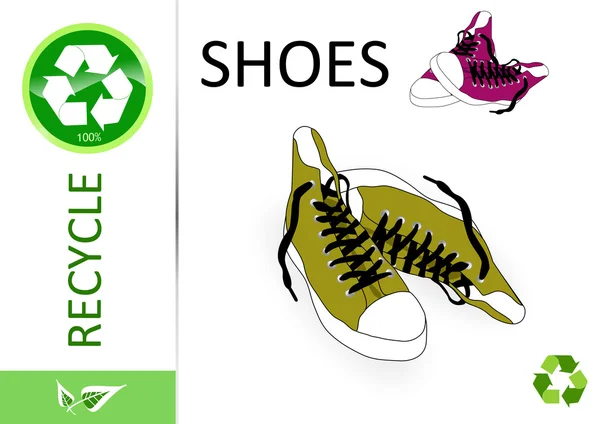 Por favor reciclar sapatos — Fotografia de Stock