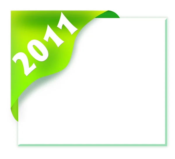 グリーン コーナー 2011年記号の付いたリボン — ストック写真