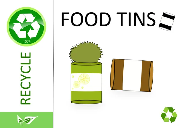 Gelieve te recyclen voedsel blikjes — Stockfoto