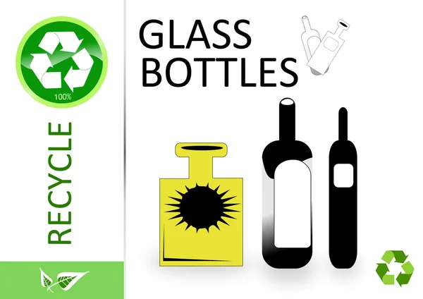 Будь ласка, переробляйте скляні пляшки — стокове фото