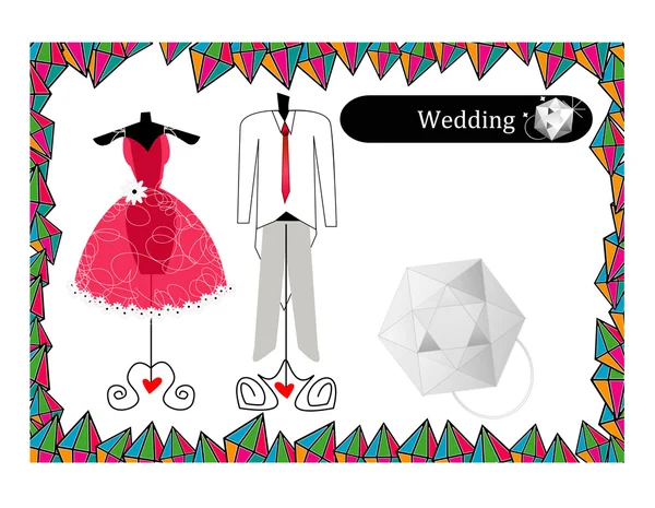 Abstraktes Brautkleid Für Braut Und Bräutigam — Stockfoto
