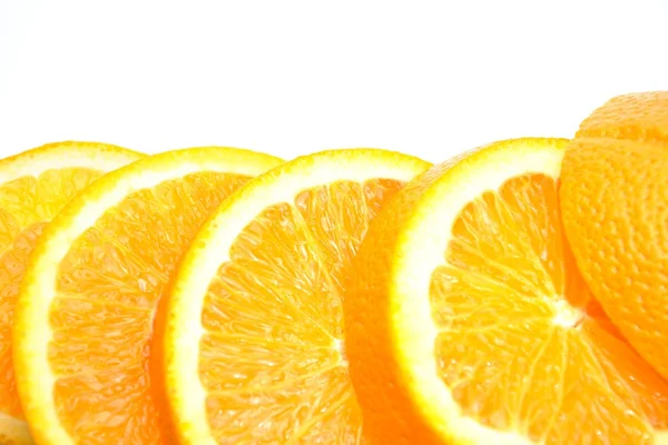 クローズ アップ スライス自然オレンジ — ストック写真