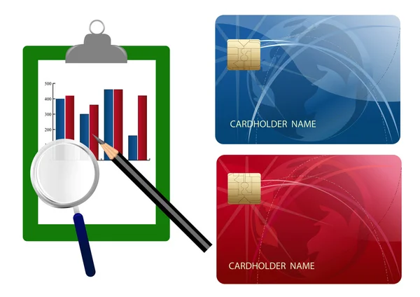 Compare credit cards expense — Stock Photo, Image
