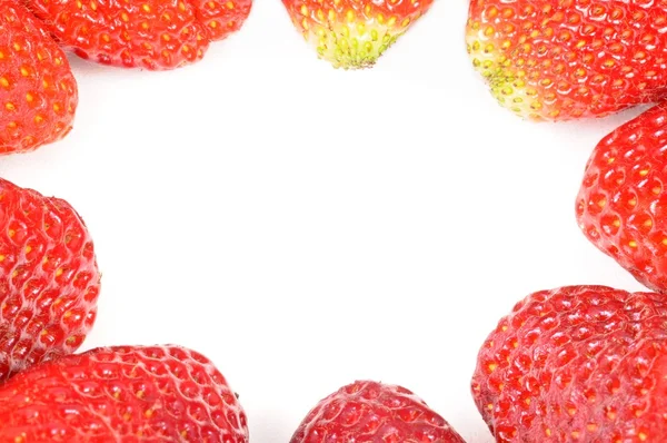 stock image Fresh strawberries border