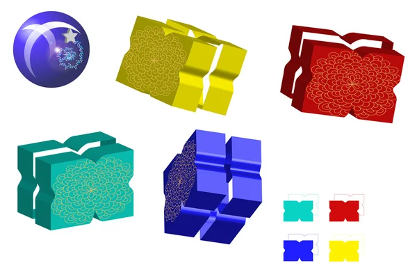 Briques de jouet 3D colorées — Photo