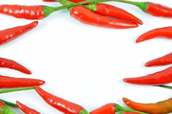 stock image Red fresh hot pepper border