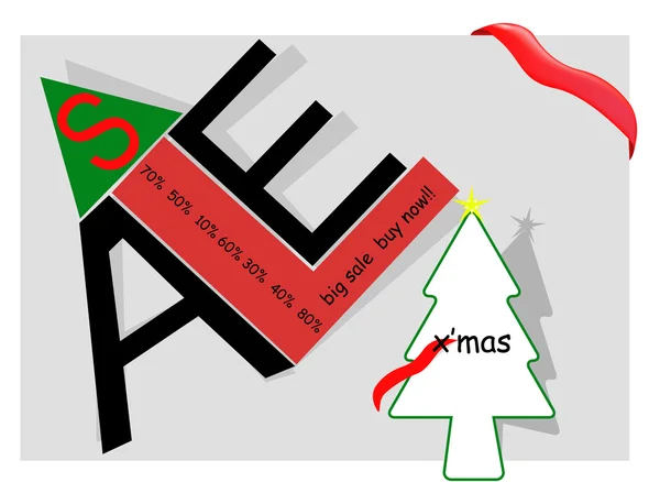 Cartel abstracto de la venta de Navidad — Foto de Stock