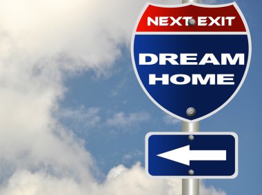 Dream home road sign clipart