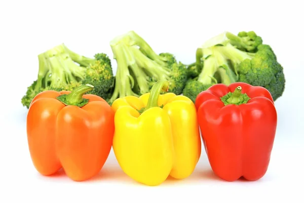 Kleurrijke peper en broccoli patroon — Stockfoto