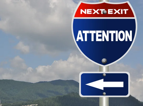 Attention road sign — Stock Photo, Image