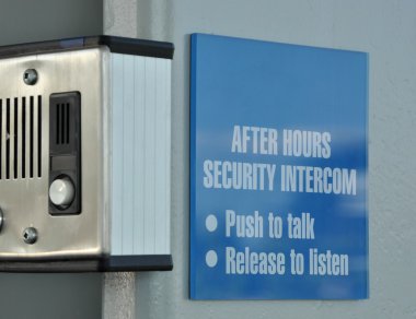 Security intercom outside mall clipart