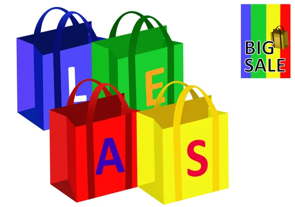 Färgglada design försäljning väskor — Stockfoto