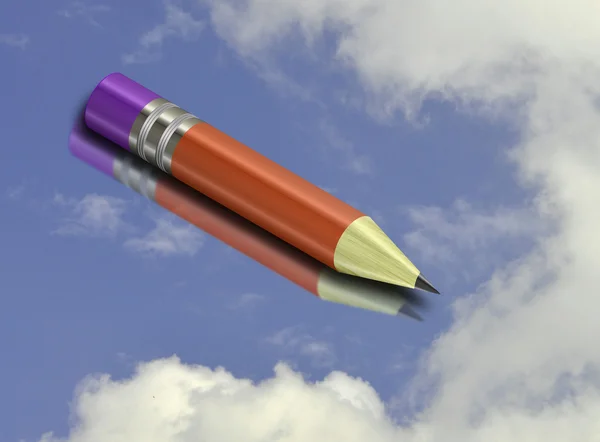 Абстрактный карандаш на фоне голубого неба — стоковое фото
